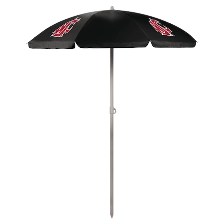 Picnic Time Family Of Brands NCAA Washington State Cougars Outdoor Canopy Sunshade Beach Umbrella 5.5' - Small Patio Umbrella 822-00-179-634-0