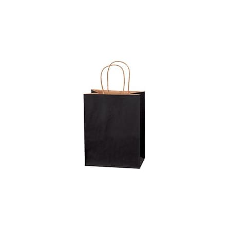Bubblefast 250-8 x 4 1/2 x 10 1/4'' Black Tinted Shopping Bags, 250PK BFBGS116BL
