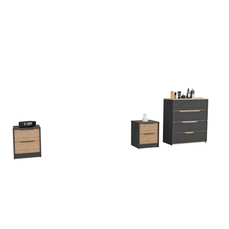 Homeroots 16" Black Wood Four Drawer Dresser 530259