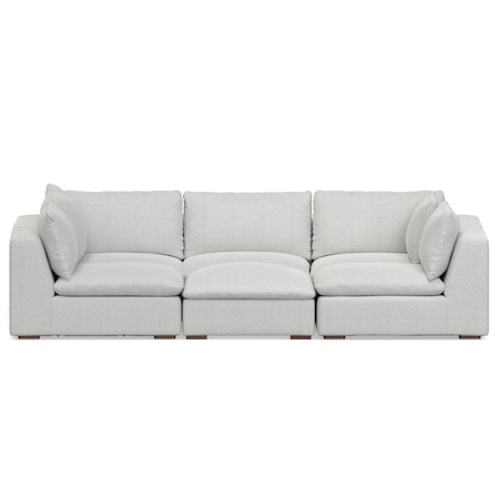 Homeroots 124in Gray Fabric Wood Sofa 641065