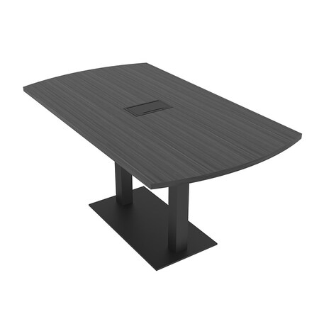 Skutchi Designs Arc Rectangle Meeting Room Table, 36 in W, 72 in L, Grey HAR-AREC-36X72-DOU.BK-WA7949-EBLK
