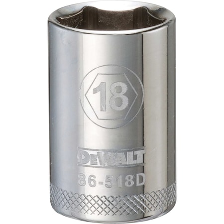 Dewalt Drive Socket, 6-Point, 18mm - 1/2in DWMT86518OSP
