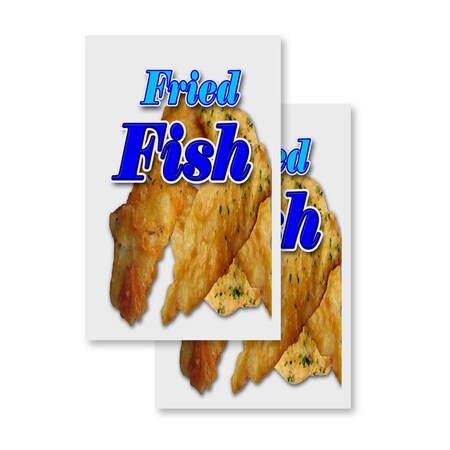 Signmission Fried Fish, Vinyl Decals Only 24 Inch x 36 Inch, Vinyl Decal, 2PK DSB-2436-2PACK-Fried Fish