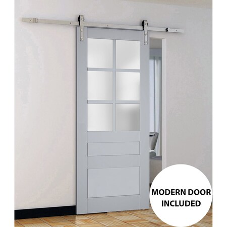 Sartodoors Sturdy Barn Door Grey Solid Core Modern Interior VEREGIO7339BD-S-GRE-18