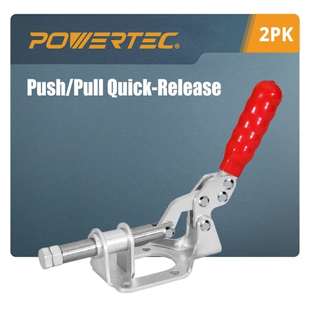 Powertec Toggle Clamp, 300lbs Cap., 302F Quick Release Push/Pull Clamp, 2PK 20304-P2N