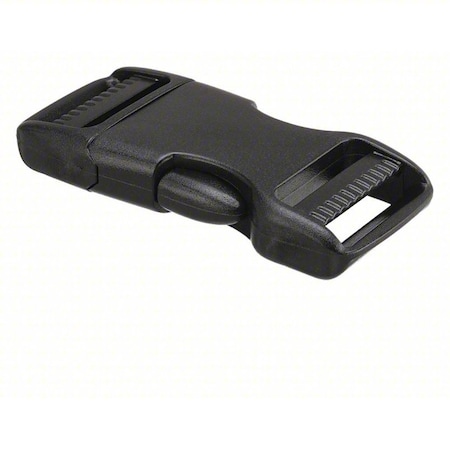 Bulk-Strap Side Squeeze Buckle, 1" W, Black, PK10 B1