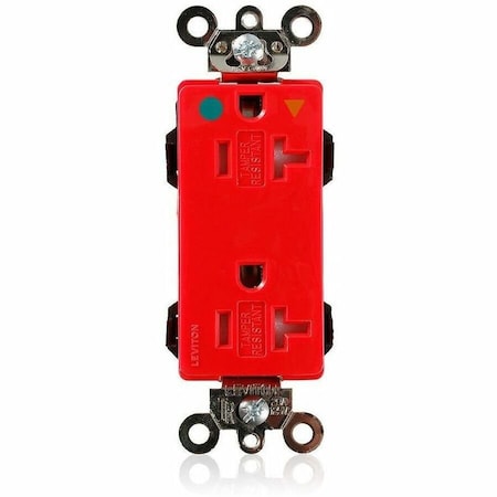 Leviton Hospital Grade Decora Receptacle, 20 Amp, 125 Volt MDT83-IGR