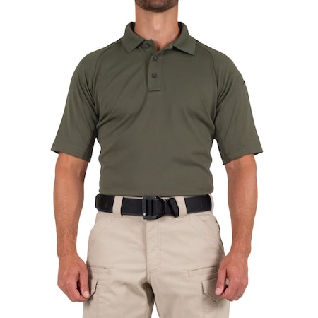 First Tactical PERFORMANCE POLO SHORT SLEEVE, 100% Polyester, Button, 1 Pocket(s), Olive Drab Green, 5XL 112509