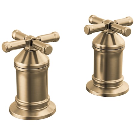Delta Broderick 2 Handle Roman Tub Handle Kit-Cross In Lumicoat Champagne Bronze H599CZ-PR