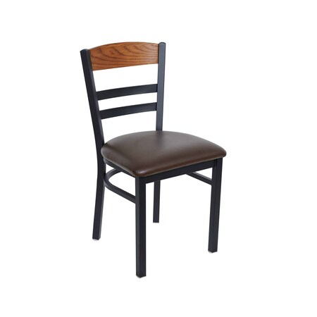 Bfm Seating Barrick Steel Wood Back Chair - Grade 2 Upholstered Seat, Autumn Ash Back - Sand Black Finish 2165CVNS004-AASB