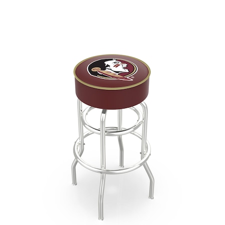 Holland Bar Stool Co 25" Florida State Head Cushion Seat, 2-Ring Chrome Swivel Bar Stool L7C125FSU-HD