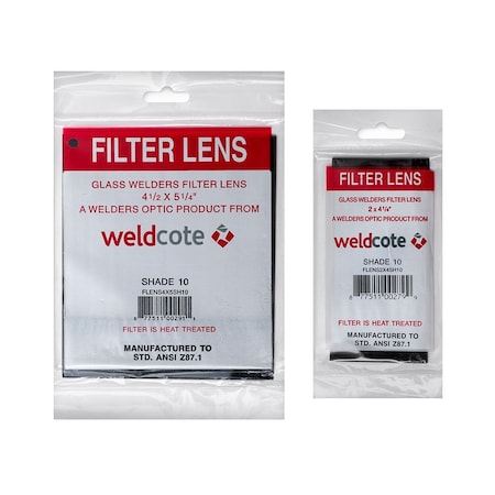 Weldcote Heat Treated Filter Lens - Glass 4 1/2in x 5 1/4, Shade 13, 15PK FLENS4X5SH13