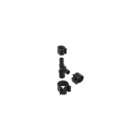 Flair-It PEXLOCK Reducing Pipe Tee with Clamp, 3/4 x 1/2 x 1/2 in, 100 psi Pressure 30824