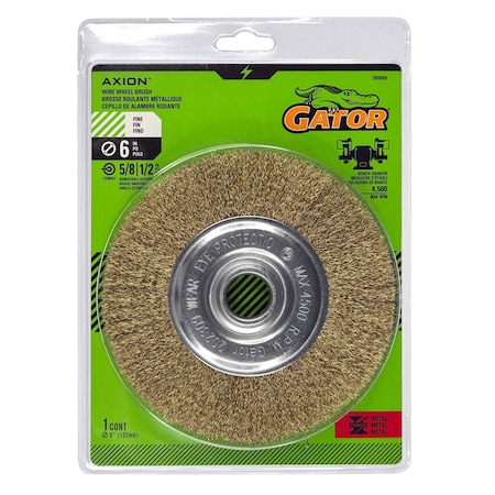 Gator Finishing 6 in. Wire Wheel Brush, Fine 389868