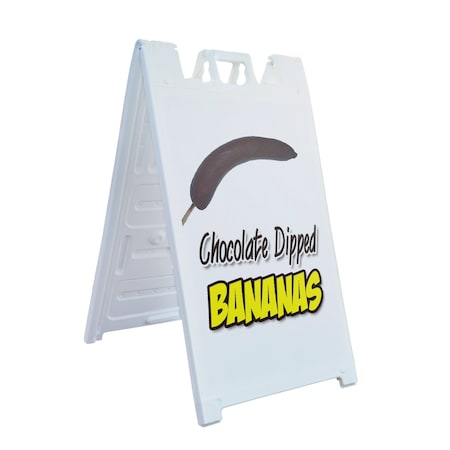 Signmission Chocolate Dipped Bananas, A-Frame & 2 Decals Installed, Heavy-Duty Plastic Frame SBHD-D-2436-Chocolate Dipped Bananas