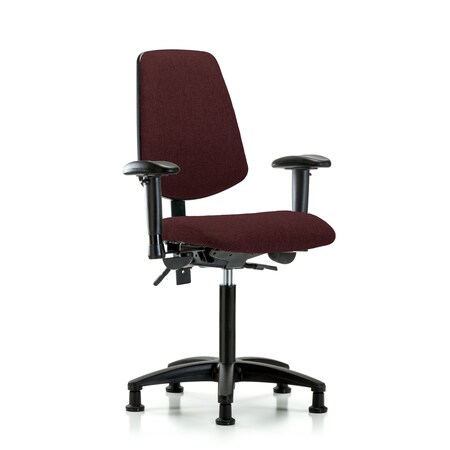 Blue Ridge Ergonomics Fab Med Bench Chair, Bk, Glds, Bur, 6-Way Adjustable, 22" to 29" Height, Burgundy BR-FMBCH-MB-RG-T1-A1-NF-RG-F41