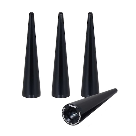 True Spike LUG NUTS Anodized Black Billet Aluminum 73 Millimeter Length Spike Style Set Of 4 LGC002BK
