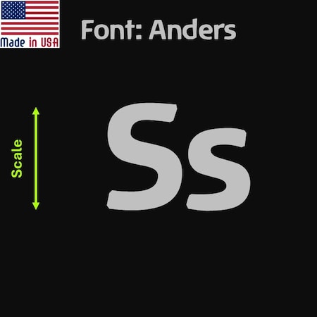 Aacc Self-Adhesive Vinyl Letter: s, Scale: 18 in. Color: Silver Font: Anders by, 8PK AACC-Anders-ls-Silver-I18x8