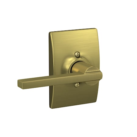 Schlage Residential Latitude Lever with Century Rose Half Dummy Satin Brass Finish F170LAT608CEN