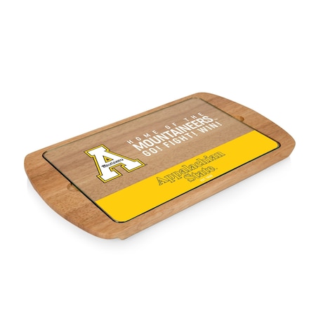 Picnic Time Family Of Brands NCAA App State Mountaineers Billboard Glass Top Cheese Board - Charcuterie Boards, Parawood 911-01-505-794-0