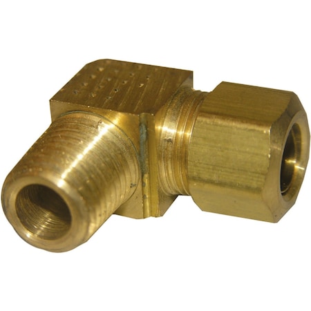 Westlake Pipe & Fittings 3/8'' Cx1/4'' MPT 90 Deg. Compression Brass Elbow, 1/4 Bend 17-6929