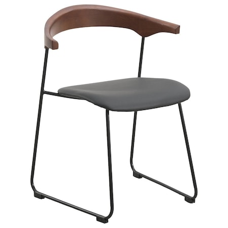 Leisuremod Lyra Collection Modern Chair in Black Walnut Color back and Black Seat LCBW-41BL