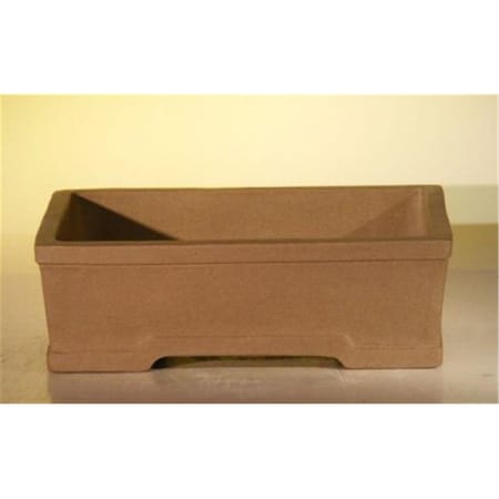 Paisaje 10 x 7.875 x 3.125 in. Unglazed Ceramic Bonsai Pot, Tan - Rectangle PA2802611