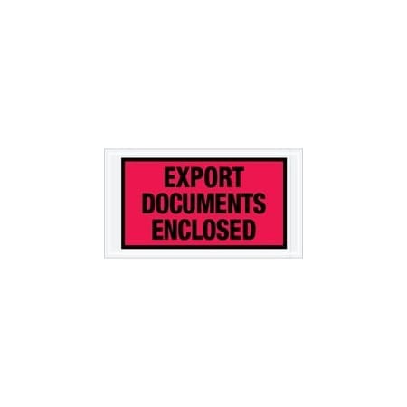 Bubblefast 5 1/2 x 10'' Red ''Export Documents Enclosed'' Envelopes, 1000PK BFPL440