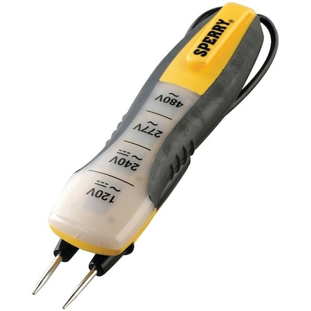 Sperry Instruments Tester, 80 to 480 VAC/VDC, LED Display, Functions: Voltage, Yellow ET6204