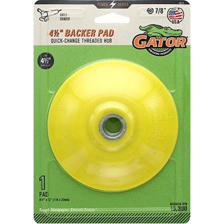 Gator Finishing 4.5 in. Power Angle Grinder Backer Pad, 13,300 RPM 3873