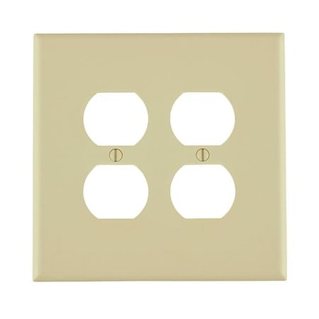Leviton WallPlate, DuplexOutlet, Ivory, Plastic 86116