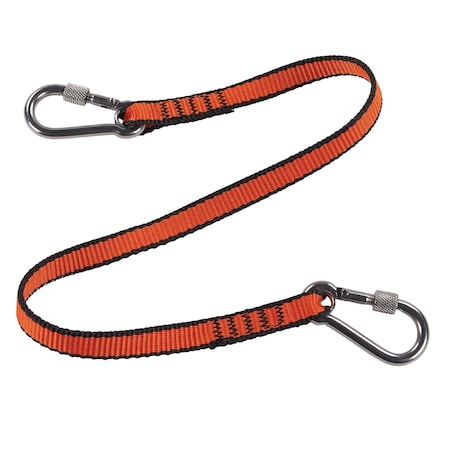 Ergodyne M Orange Web Lanyard with Dual Screwgate Carabiners, 3PK 3154M