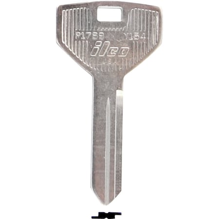 Ilco Chrysler Nickel Plated Automotive Key Y154 / P1789, 10PK IAL01163002