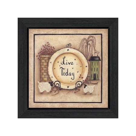 Homeroots Live Today 4 Black Framed Print Wall Art 407794