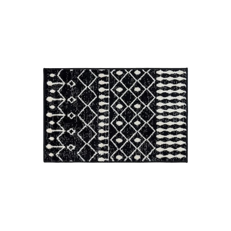 World Rug Gallery Bohemian Trellis Area Rug 2 ft x 3 ft Black WR96BLACK2X3