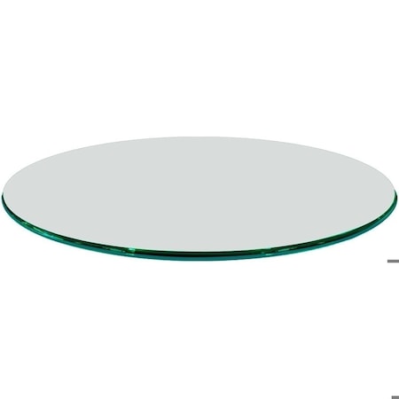 Fab Glass And Mirror 20in. Clear Round Glass Table Top, 1/2in. Thickness Tempered Ogee Edge Polished, Wall Mirror 20RD12MMOGTE