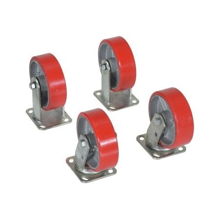 Vestil 6"X2" POLY-ON-STEEL CASTER KIT 4800 lb CAP, PK4 D-CK4-PU6-2