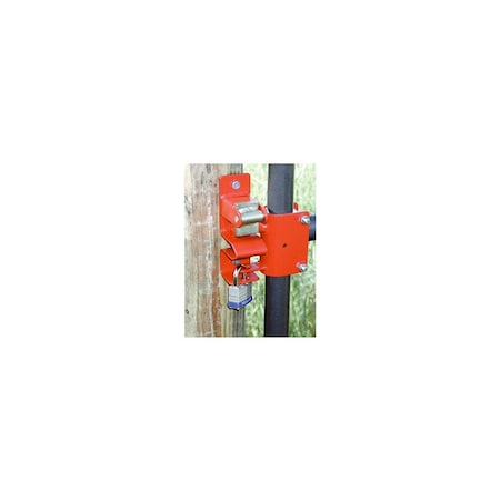 Speeco Gate Latch, 1-Way, Lockable, Steel, Red, For: 1-5/8 to 2 in OD Round Tube Gate S16100500
