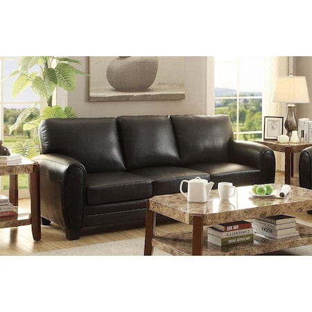 Home Elegance 37 x 36 x 84.3 in. Rubin Sofa - Black 9734BK-3