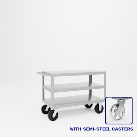 Pucel Extra Heavy Duty Shop Truck, 24 in W x 48 in D x 36 in H, Gray ET-2448-3S