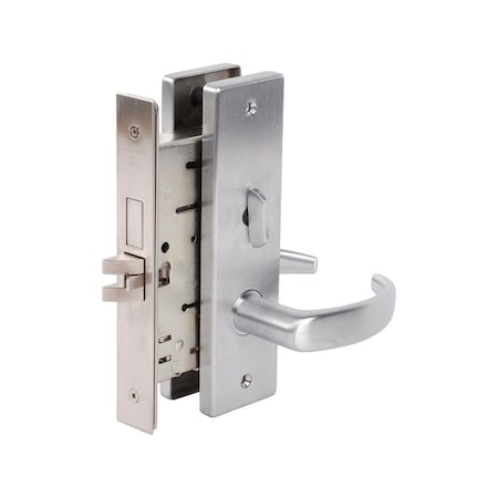Falcon Grade 1 Entry/Office with Button Lockout Mortise Lock, Less Conventional Cylinder, Quantum Lever, N MA521L QN 626