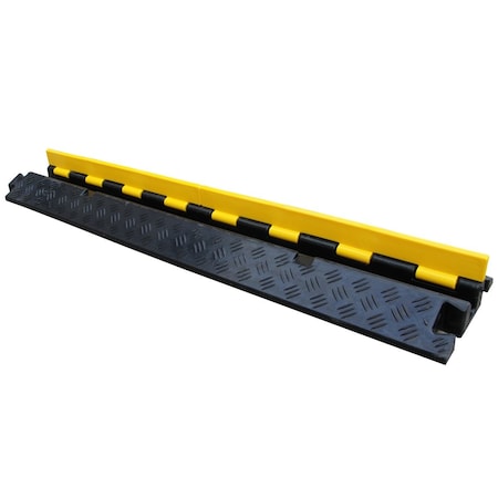 Kable Kontrol Cable Ramp, 1-1/2 in H, 38 in L, 10 in W, 1 Channel, Polyurethane/Rubber, Bright Yellow CP9896