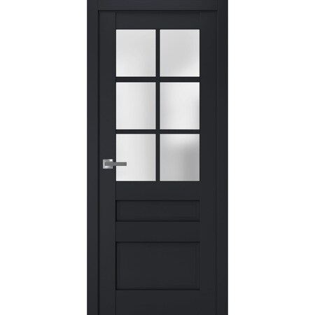 Sartodoors Interior Solid French Door Frosted Glass 28x80 Solid Core Modern Interior VEREGIO7339ID-ANT-28
