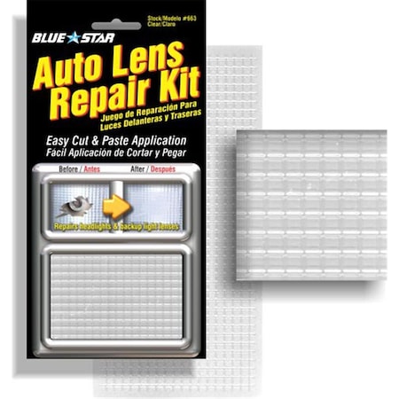 Blue Star Auto Lens Repair Kit, Clear Textured BL39665