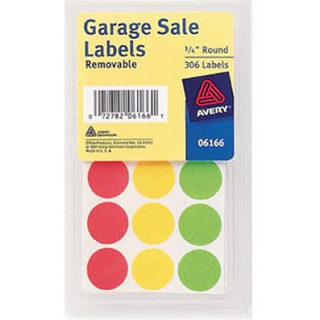 Avery 06725 Round Garage Sales Labels , 315PK, 6PK 138451