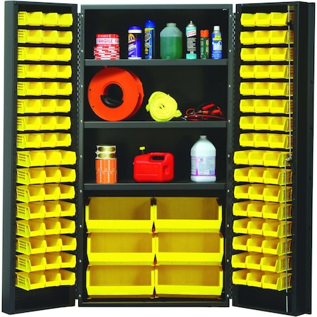 Quantum Storage Systems STORAGE CABINET W/38 YELLOW BINS QSC-36S-38YL