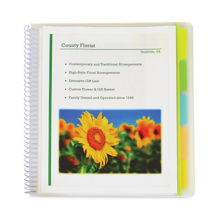 C-Line Products Ten-Pocket Poly Portfolio with Write-On Tabs, 8.5 x 11, Clear/Clear CLI33650