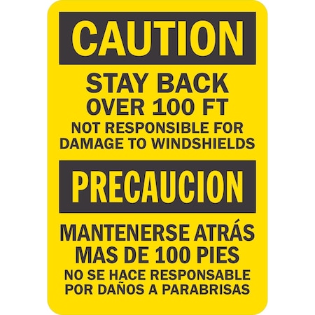 Lyle Stay Back Over 100 Ft / Mantenerse Atras Mas De 100 Pies, 7x10, Non-Reflective, Yellow G-17163-ND_7x10