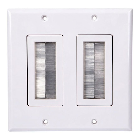 Monster Cable Just Hook It Up White 2 gang Plastic Home Theater Brush Wall Plate 140676-00