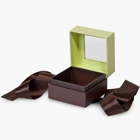 Nashville Wraps Pistachio & Chocolate Ribbon Window Box, Mini 2.75x2.75x2in, 18PK BFB12PC